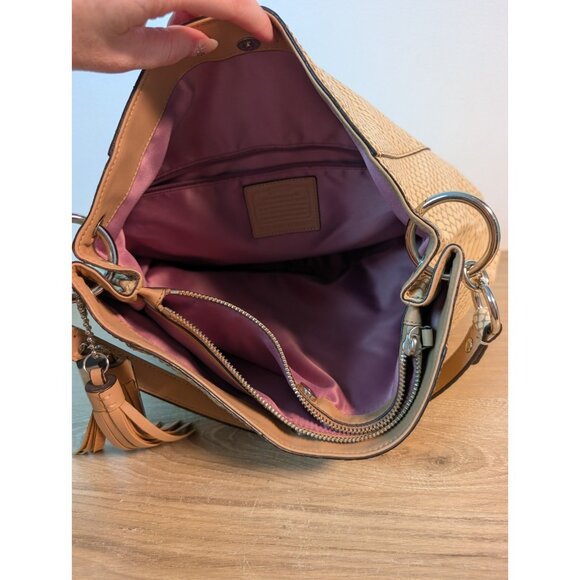 Coach Cream Park Python Embossed Leather Hobo F24383 Animal Print Shoulder Bag - Picture 9 of 11